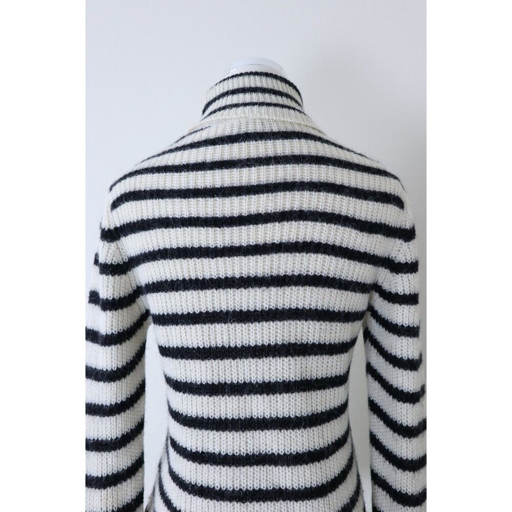 IRO Size S Seely Alpaca Wool Knit Turtle Neck Sweater Black White Stripes - Picture 10 of 15